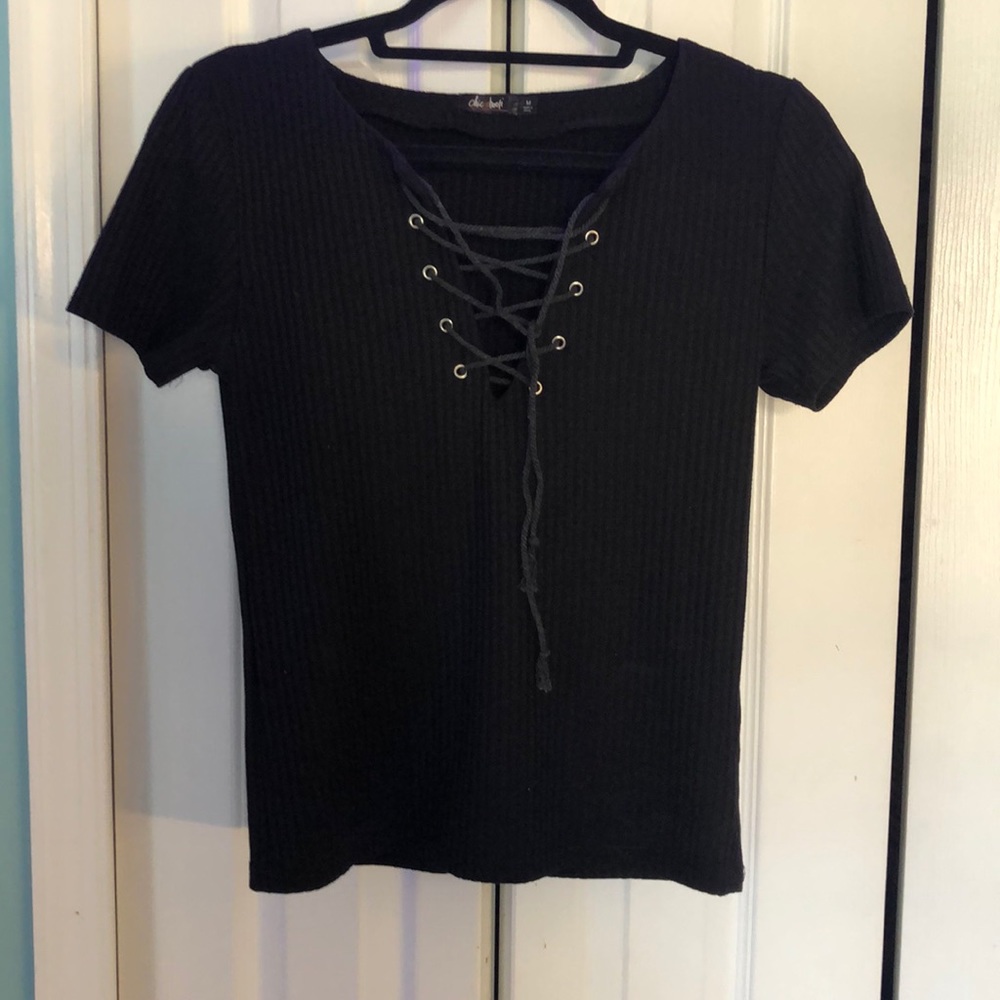 RIBBED TIE SHIRT